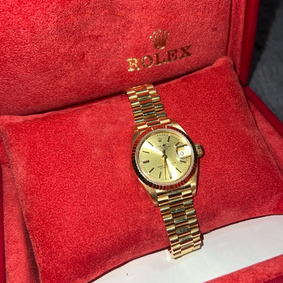 ROLEX WATCH,OYSTER PERPETUAL DATEJUST,18K automatic 26mm Presidential band 75,9g - Picture 3 of 10